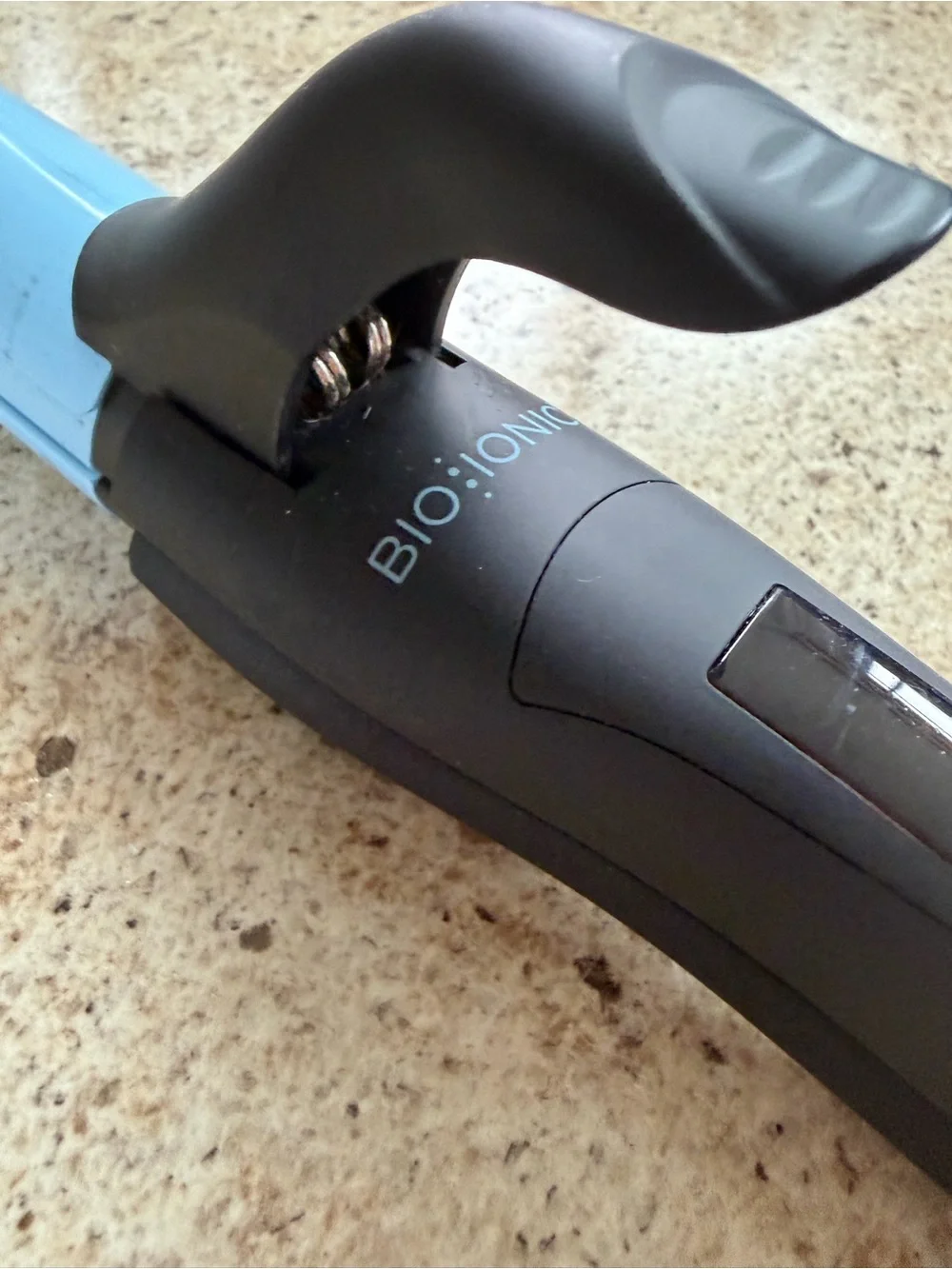 Black and Light Blue Digital Ceramic Hair Straightener - Professional Styling